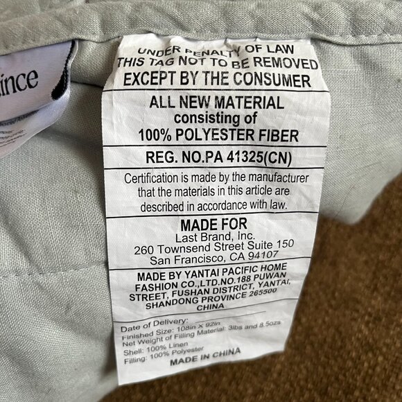 Quince European Linen Box Quilt - Mist - Picture 3 of 4